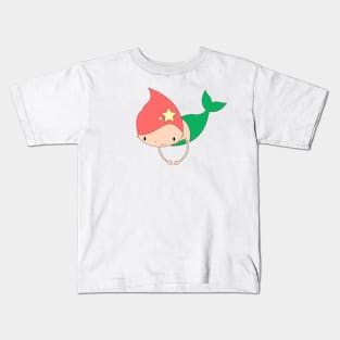 Cotton Candy Mermaid Digital Art | Melanie Jensen Illustrations Kids T-Shirt